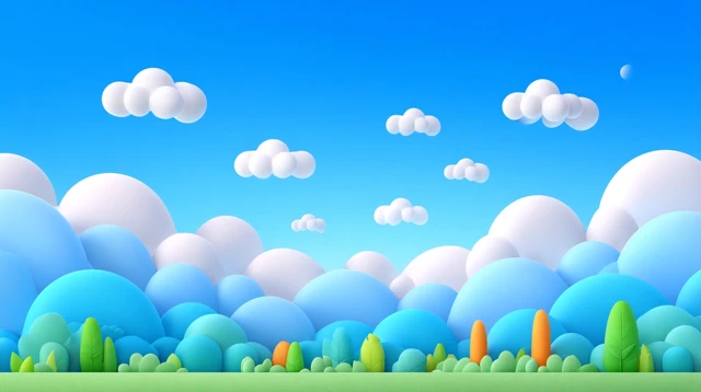 Minimalist Sky and Cloud Landscape Digital Art