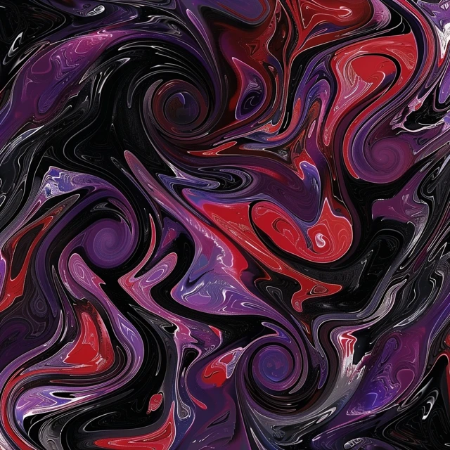 Abstract Swirls Black Red Purple Design