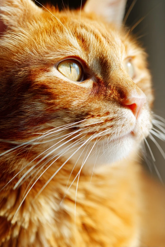 Orange Tabby Cat Close Up Realistic Photography