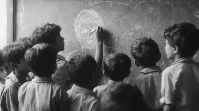 1980s Bengali School Scene Children Drawing