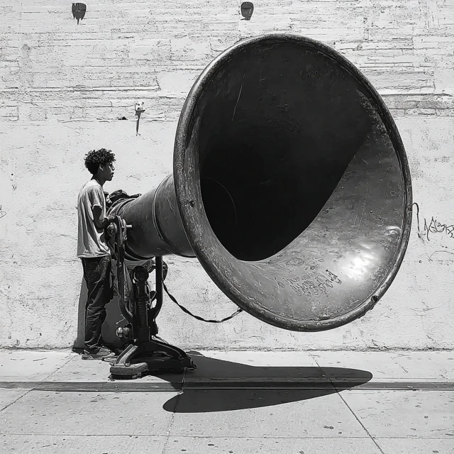 Deafening Sound Child with Headphones