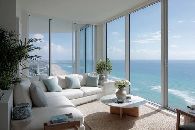 Miami Condo Ocean View Living Room Designer Interior