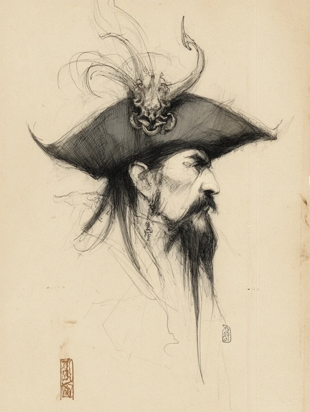 Captain Blackbeard Fantasy Art Headshot