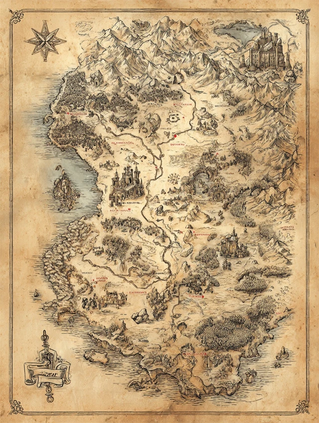 Fantasy Map The Realm of Ash and Shadow
