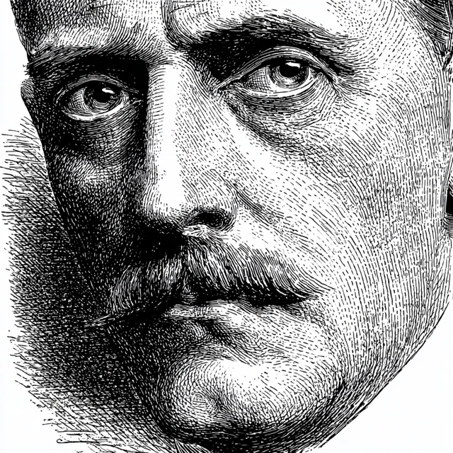Charles de Gaulle Portrait Victorian Engraving