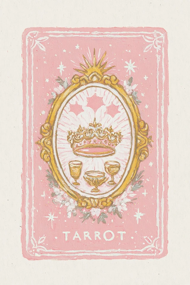 Tarot Card Illustration Watercolor Style Hand Drawn