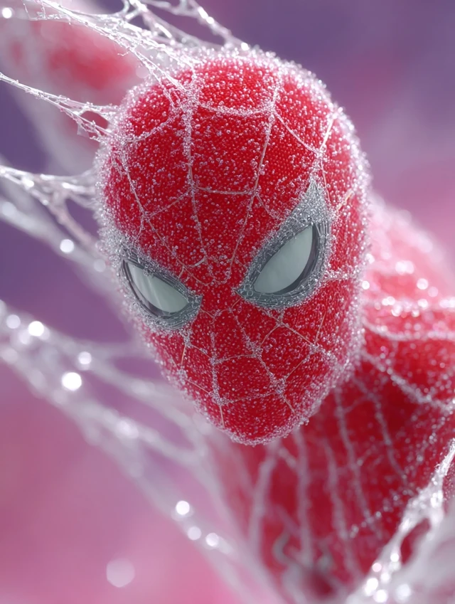 Spider Man Bound in Web 3D Art
