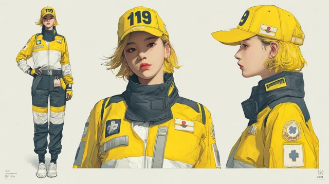 Korean EMT in Uniform Character Sheet