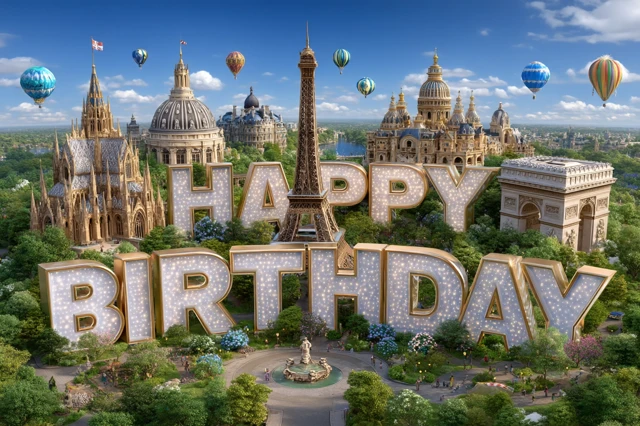 Happy Birthday Paris Disney Style 3D