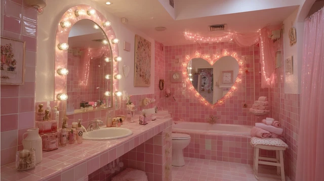 Pink Bathroom Interior Dreamy Aesthetic Design