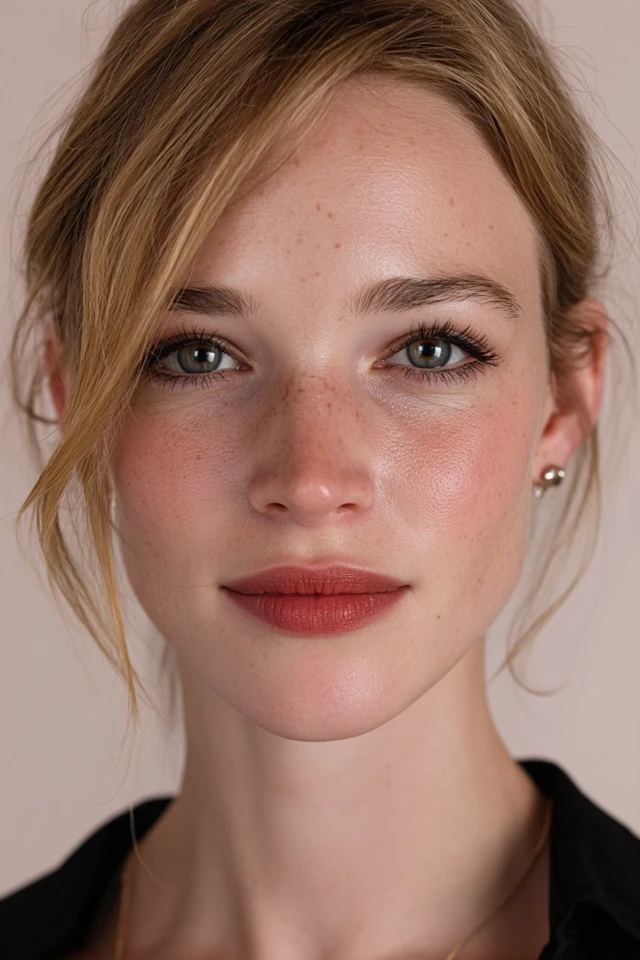 Portrait of a Beautiful Woman with a Soft Gaze