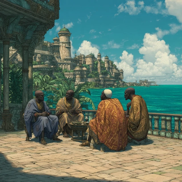 African Noblemen Discussing Politics