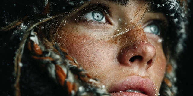 Woman in Winter Snow A Photorealistic Portrait