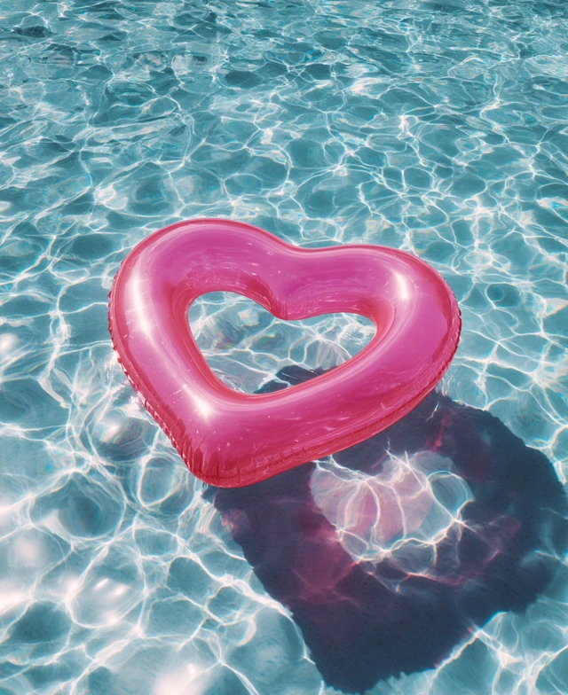 Heart Float in Swimming Pool Summer Vibes