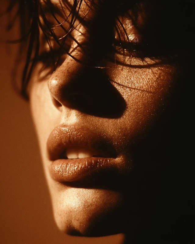 Vintage Portrait of a Face in Silhouette