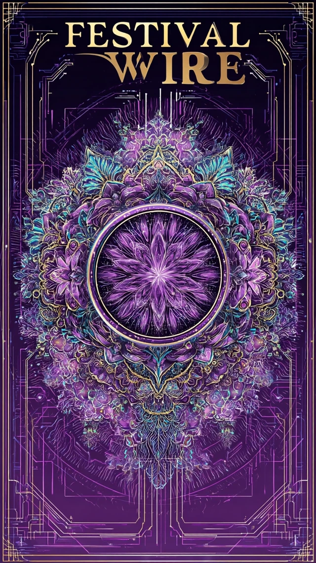 Festival Wire Digital Art Mandala Floral Futuristic