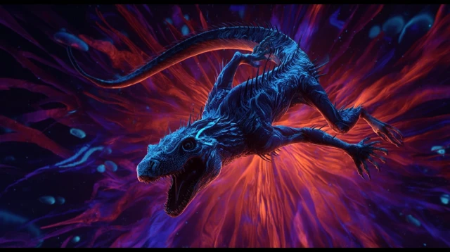 Neon Dragon SciFi Surreal Movie Still