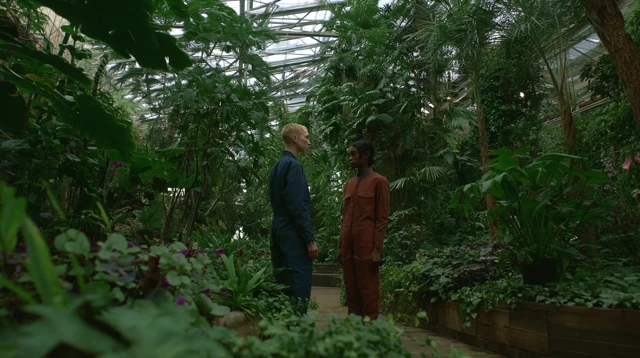 Androgyne and Android Conversing in a Greenhouse