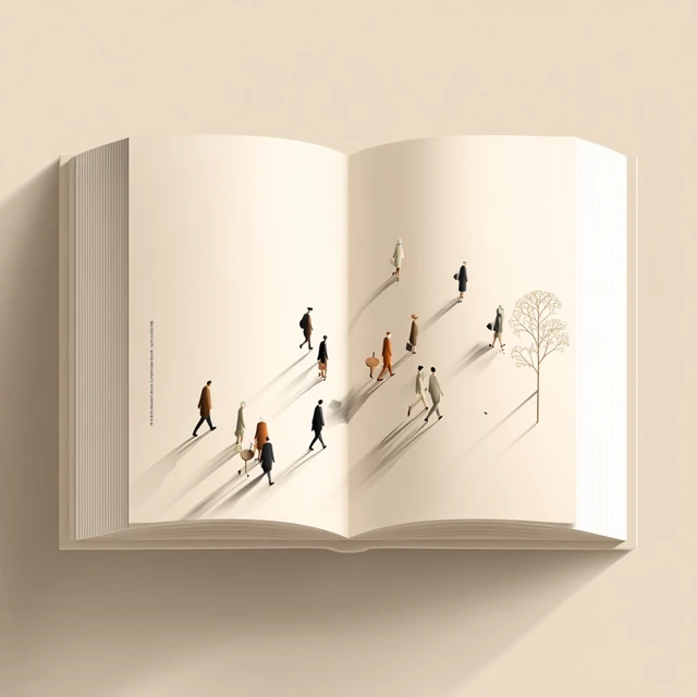 Minimal Story Characters in a Book Illustration