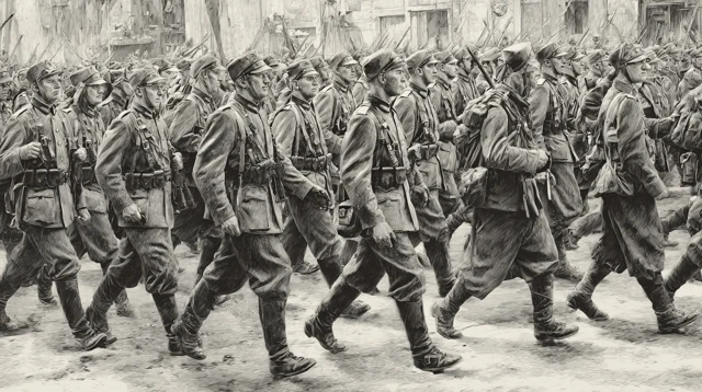 WWII German Parade Drawing - 1940 March