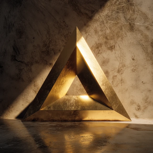 Golden Pyramid Abstract Architecture Design