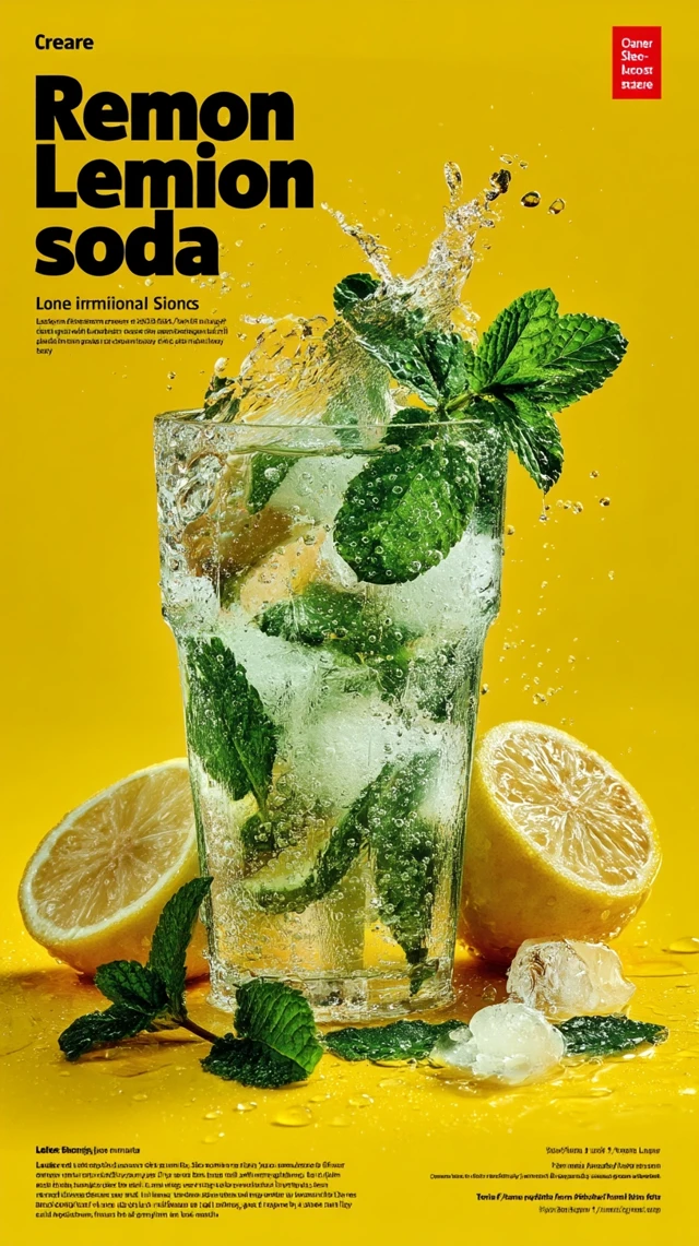 Lemon Soda Refreshing Poster Design
