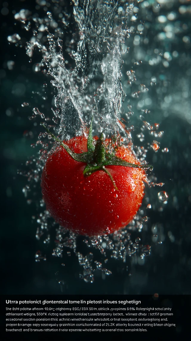 Tomato Splash in Water: Macro Photography