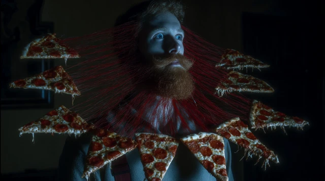 Pizza Beard Artistic Illustration