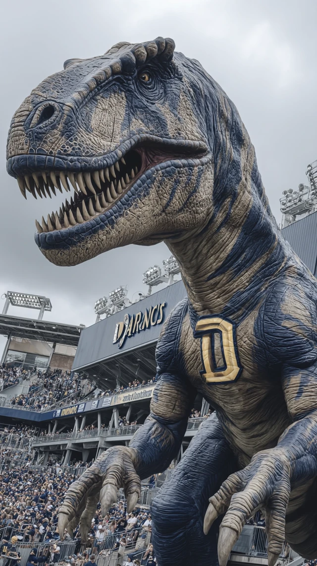 Colossal Allosaurus Guardian at NC Dinos Stadium
