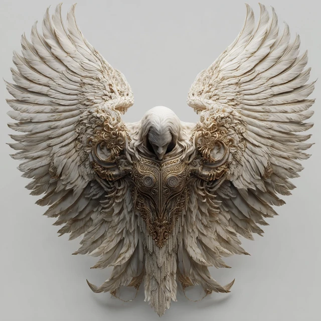 Seraphim Angel 3D Art on White Background
