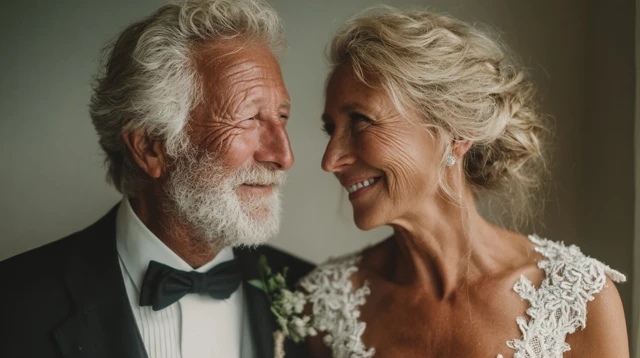 Elderly Couple Anniversary Portrait