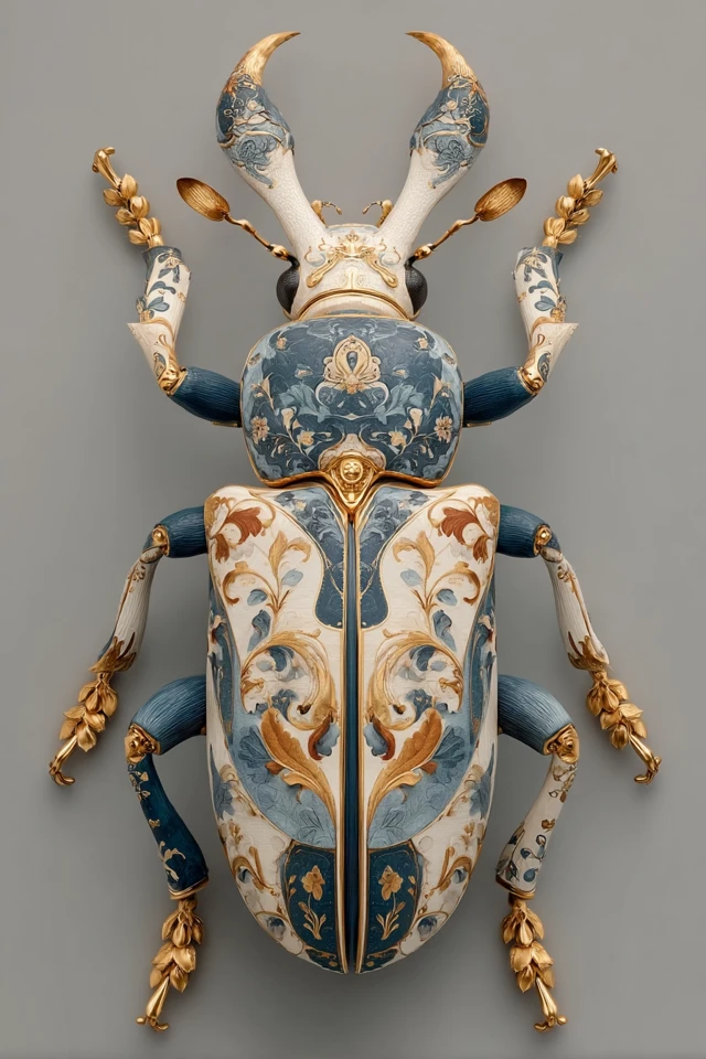 Cerambycidae Beetle Art Deco Sculpture