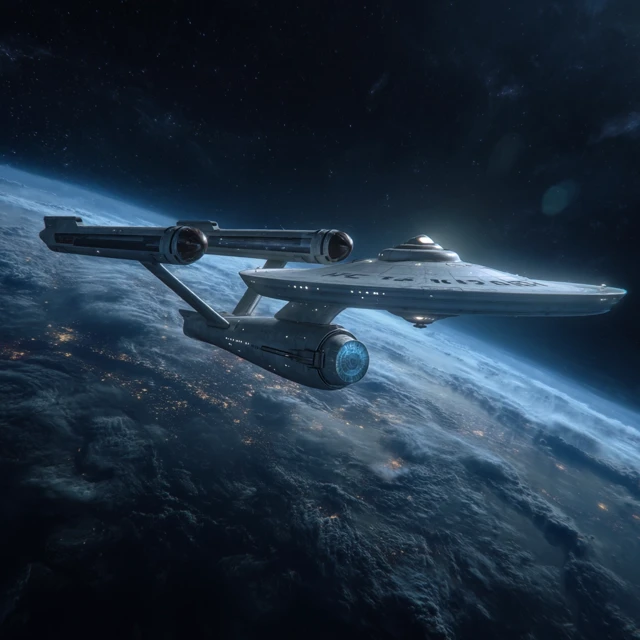 USS Enterprise in Space 4K Wallpaper