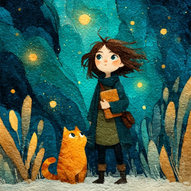 Marisol and Copernico Magical Storybook Illustration
