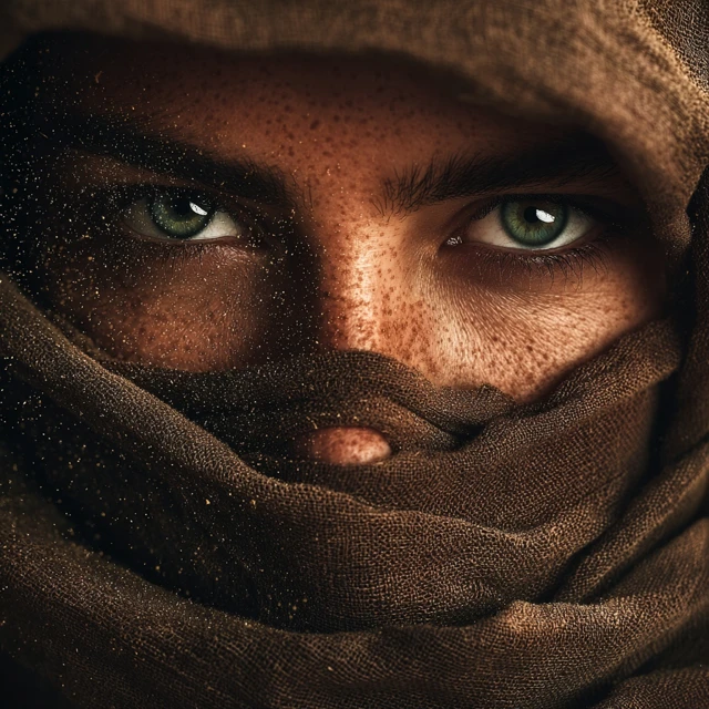 Mysterious Desert Traveler Portrait