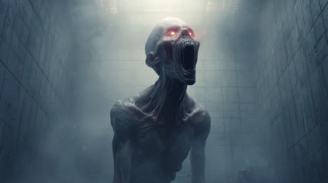 Terrifying Burned Humanoid Horror in a Japanese Bathroom