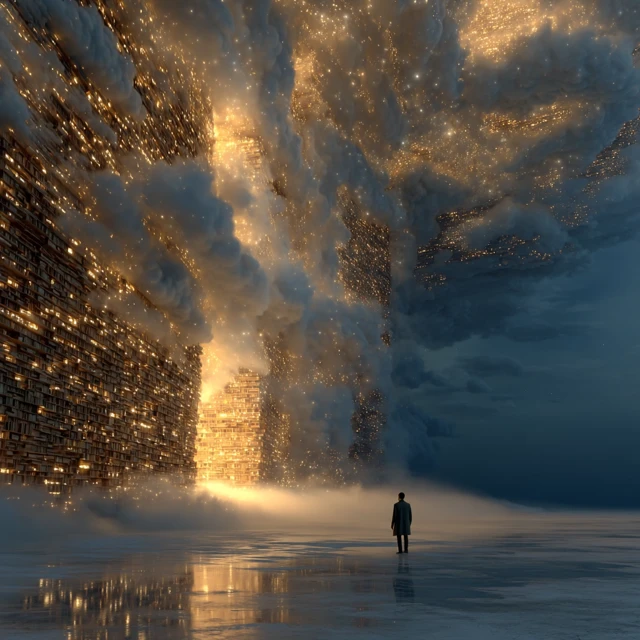 Celestial Library in the Stars Epic Scene