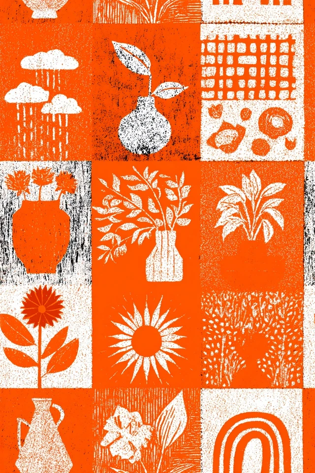 Matisse Inspired Art Colorful Floral Pattern