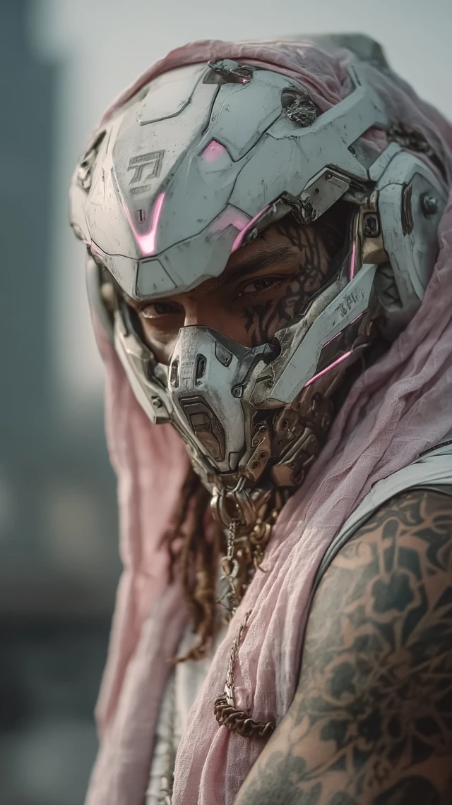 Cybernetic Egyptian Portrait in Dystopian Cairo