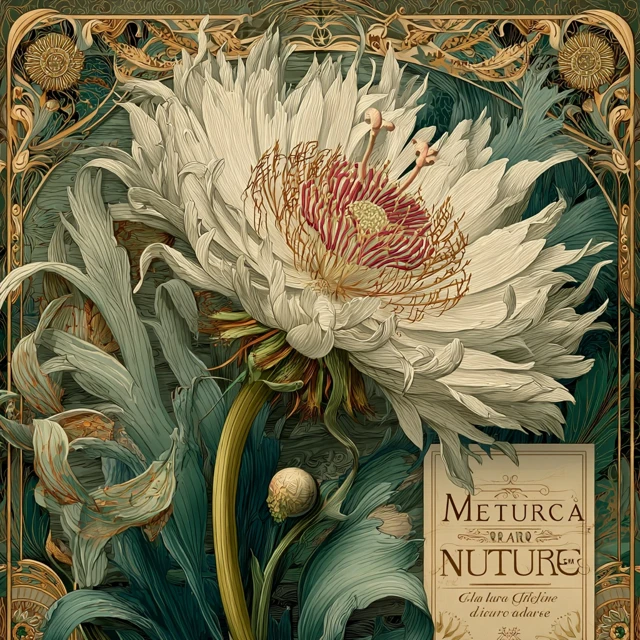 Art Nouveau Floral Illustration Book Cover
