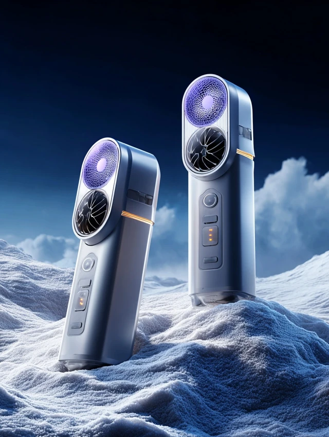 Cool Tech Fans in a Snowy Landscape