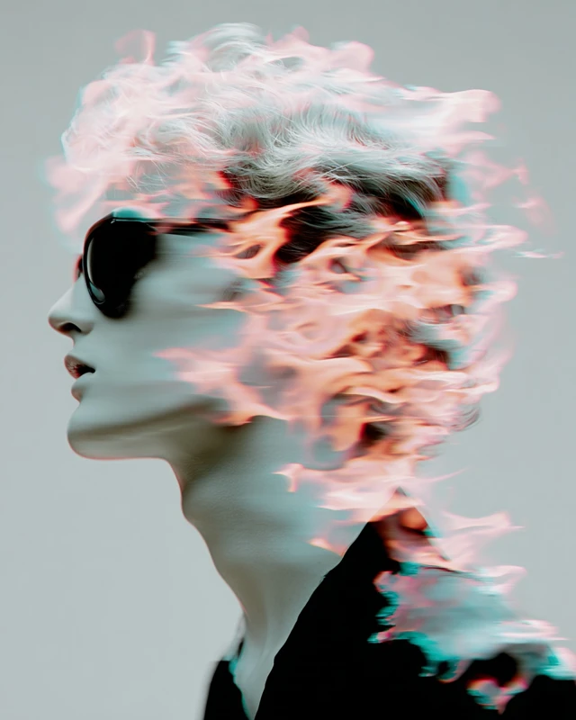 Fiery Phoenix Rising with Sunglasses Dream Effect