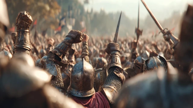 Medieval Knights Victory Battle Scene
