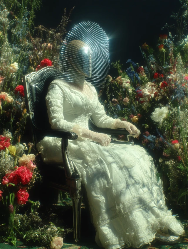 Renaissance Surrealism Art with Flowers