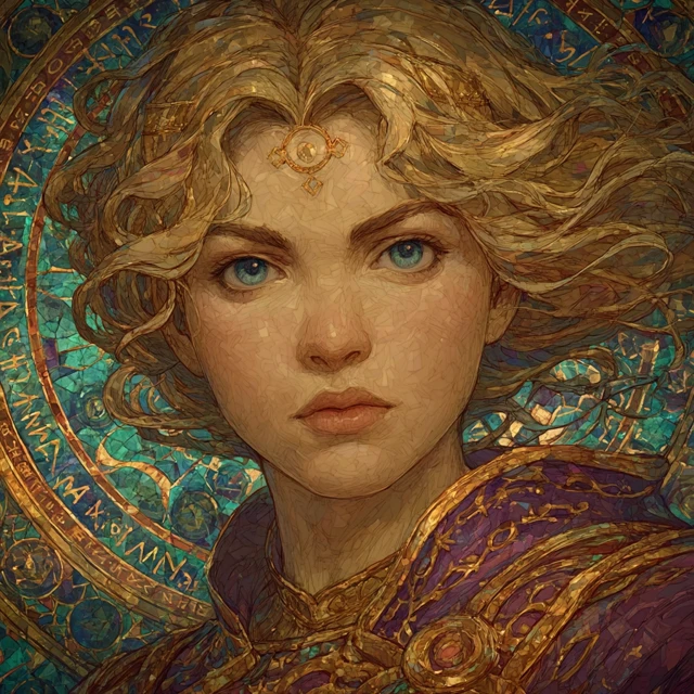 Powerful Female Mage Casting a Spell