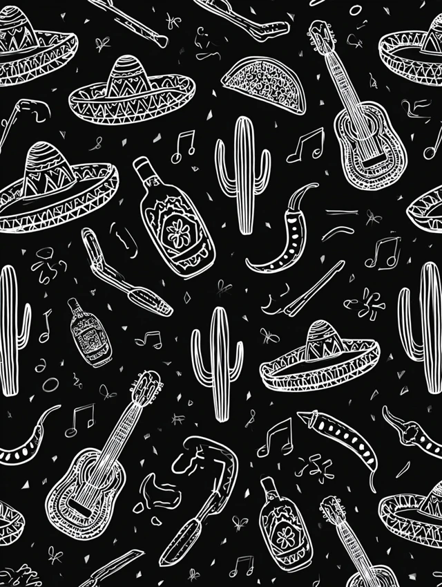 Mexican Heritage Seamless Pattern Vector Illustration