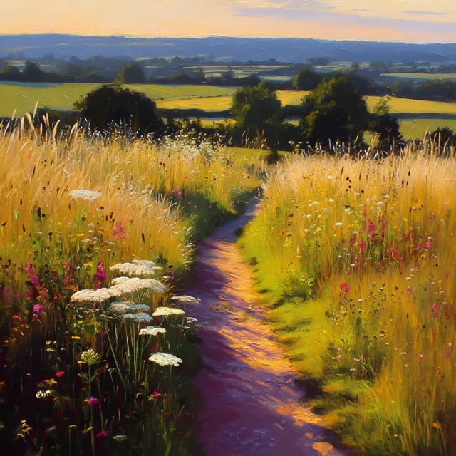 Golden Hour Countryside Path