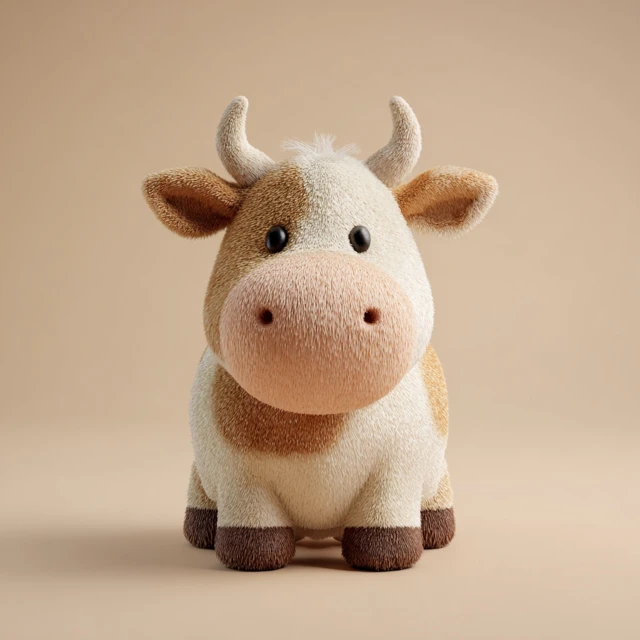Cartoon Cow 3D Rendering Illustration