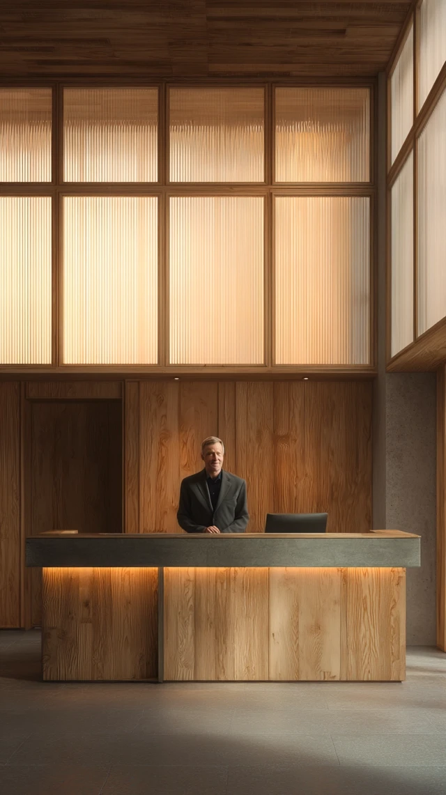 Reception Area Design Warm and Welcoming
