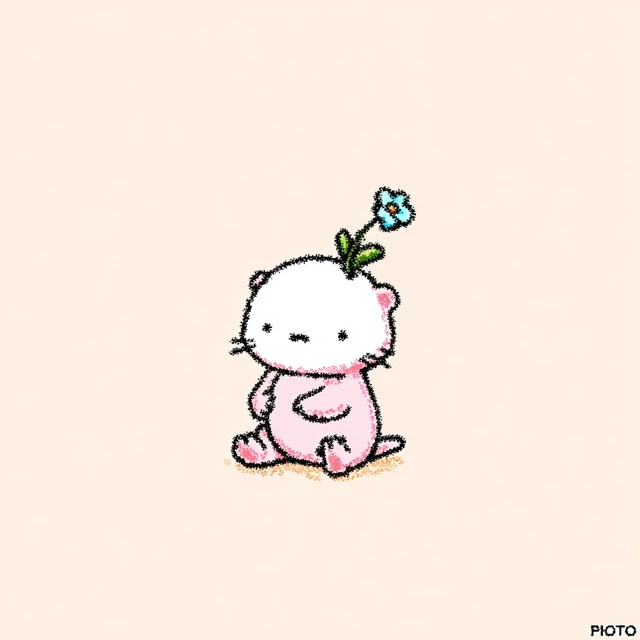 Kawaii Otter Illustration Pastel Colors
